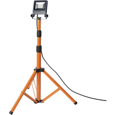 LEDVANCE Lampe de travail LED pour le sol, WORKLIGHTS - TRIPOD / 20 W, 220…240 V, Angle de rayonnement: 120°, Cool White, 4000 K, Matériau: Aluminum/acier, IP65