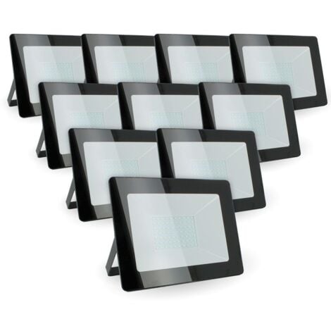 Lot de 10 projecteurs LED 50W IP66 extérieur Température de Couleur: Blanc froid 6400K
