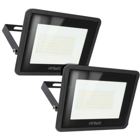 Lot de 2 Projecteurs LED 50W Forte luminosité 4500 Lumens IP66 Température de Couleur: Blanc Froid 6000K