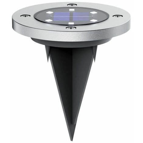 Lot de 2 Spots Solaires 6 LED Blanc froid IP44 8h d'autonomie