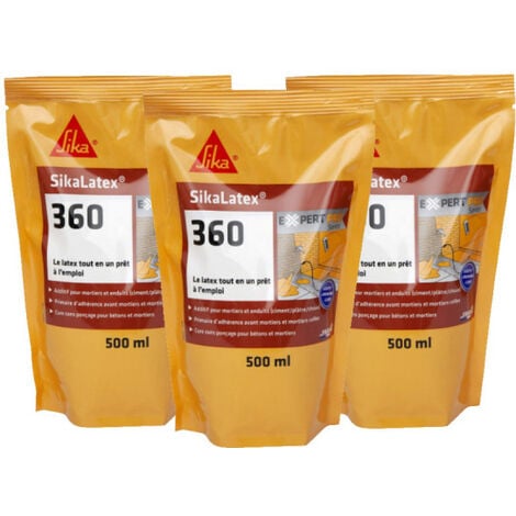 Lot de 3 résines d'accrochage SIKA SikaLatex 360 - 500ml
