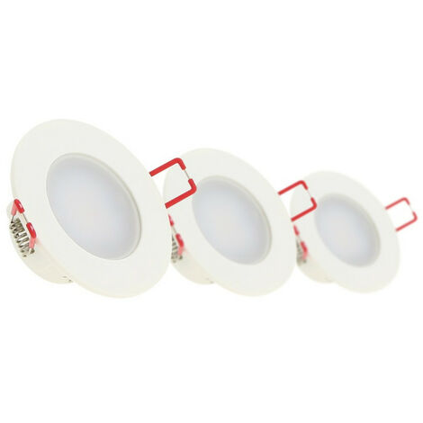 Lot de 3 Spots Encastrable LED Intégrés - IP 65 pour salle de bain - cons. 4,7W (eq. 50W) - 345 lumens - Blanc neutre