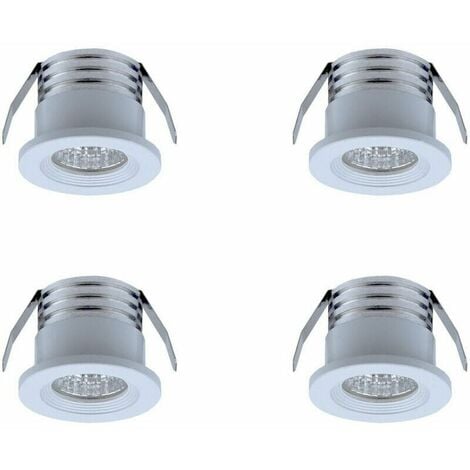 Lot de 4 mini spots LED encastrables, 3 W, blanc chaud Blanc