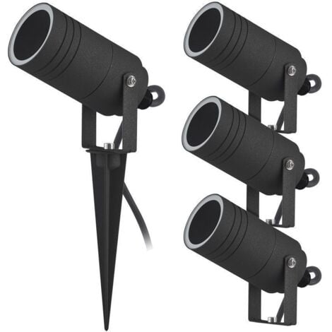 Lot de 4 Spots Piquets Extérieur SANTIAGO GU10 Éclairage de Jardin