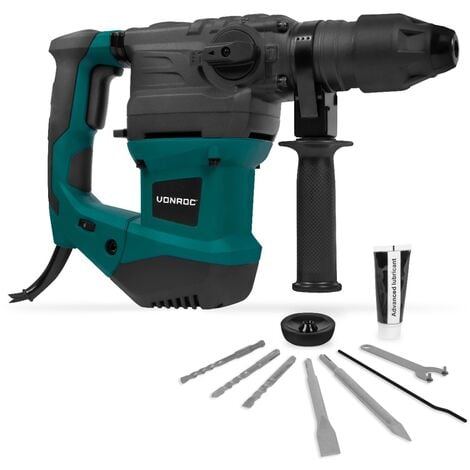 Marteau perforateur 1800W - 6 Joule - Vitesse réglable - SDS plus - 4 fonctions - forets et burins inclus