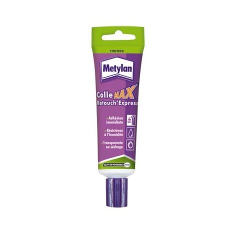 Metylan Colle Max Retouch'Express, colle pour raccords papiers peints, colle frise, sticker et galons - Tube 60g