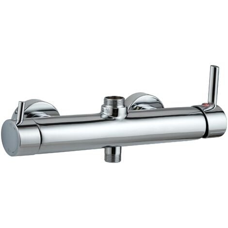 Mitigeur de douche mécanique rond en laiton sortie haute 1/2 Wirquin 60721398, chromé
