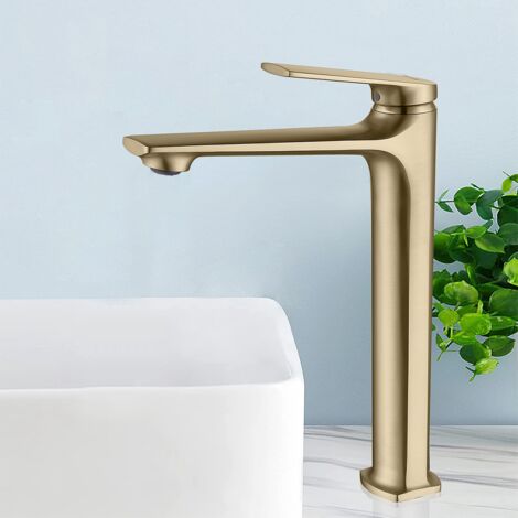 Mitigeur de lavabo en laiton haut qualité Style très tendance Aquasup Or Brossé XL