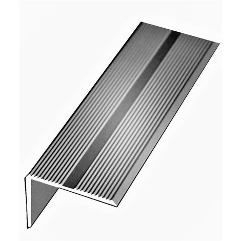Nez de Marche Escalier KLOSE aluminium anodisé argent 42 mm x 22 mm  1Mètre50