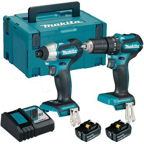 Pack 2 outils 18V Li-Ion Makita : Visseuse DTD155, Perceuse DHP483, 2 batteries 5Ah, chargeur, coffret - Makita DLX2221TJ2