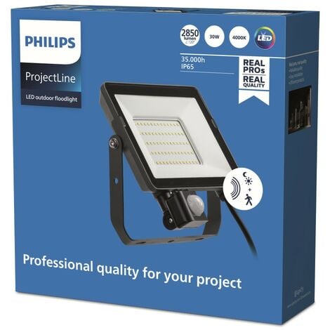 Philips Projectline, projecteur 30W, 4000 Kelvin avec détecteur de mouvement