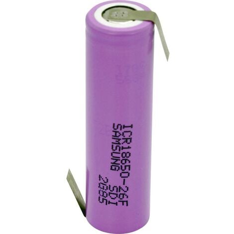 Pile rechargeable spéciale 18650 Samsung ICR18650-26F cosses à souder en Z Li-Ion 3.7 V 2550 mAh 1 pc(s)