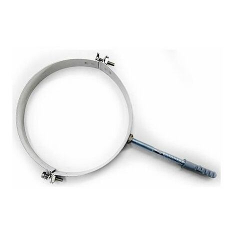 Pince murale avec collier et bouchon en acier inoxydable poli DN150, tuyau en acier inoxydable 316