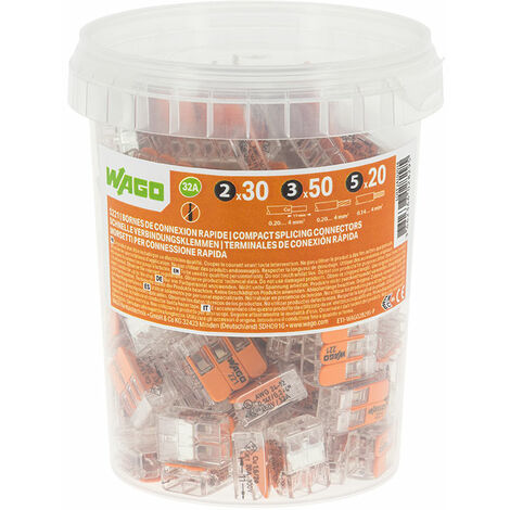 Pot de 100 bornes de connexion automatique S221 2,3 et 5 entrées - WAGO