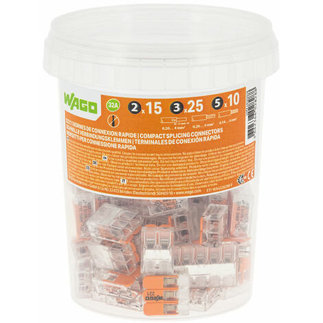 Pot de 50 bornes de connexion automatique S221 2,3 et 5 entrées - WAGO