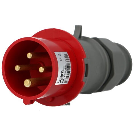 Prise mâle CEE triphasée, 4 x 16A