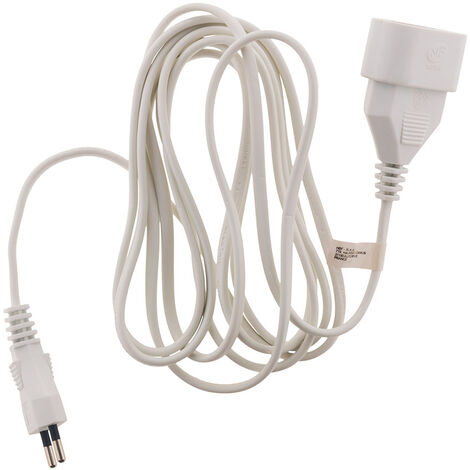 Prolongateur ménager 6A HO3VVH2F 2 x 0.75 Blanc 2m - Zenitech