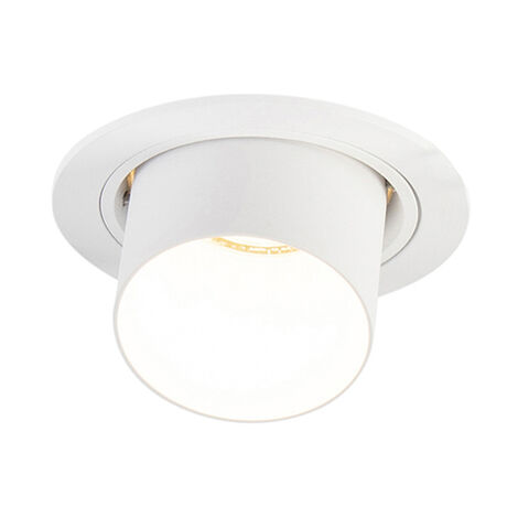 QAZQA installa - LED Dimmable Spot encastrable variateur inclus - 1 lumière - Ø 92 mm - Blanc - Moderne - éclairage intérieur - Salon I Chambre I Cuisine I Salle à manger
