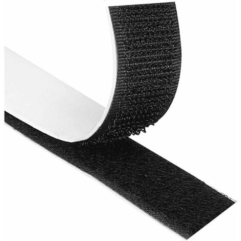 Ruban Velcro Auto-Adhésif 8M Extra Fort, Adhésif Double Face avec Velcro 20mm de Large Adhésif Adhésif Bande Velcro et Bande à Crochet (Noir)