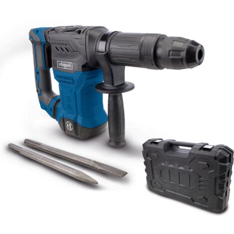 Scheppach Marteau de démolition AB1500x - Marteau à percussion - Puissance de frappe 20J - 1300W - SDS-Max - 4100 BPM - 6kg léger - Burin pointu, plat et coffret inclus