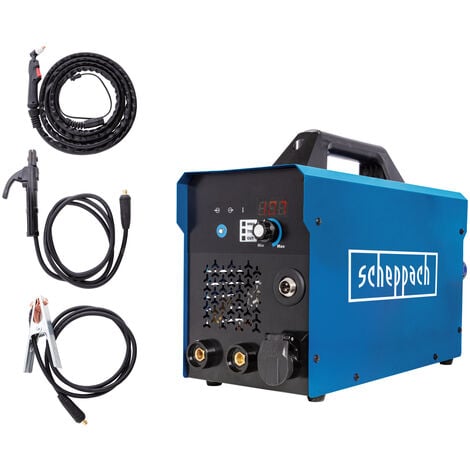 Scheppach - Poste à souder digital WSE4000CUT - Multi procédés TIG MMA 20/160A et Découpeur Plasma 10/40A - AMPS 230V Masque, Eletrodes et Buses incluses