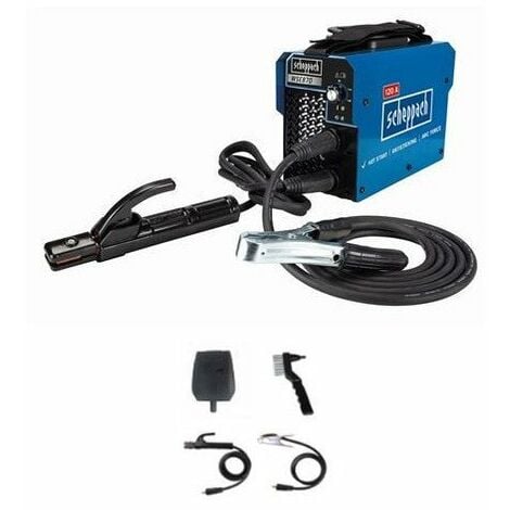 Scheppach Poste à Souder Inverter WSE870 - 230V - 10-120A - Technologie Inverter - Thermo-contrôleur - Masque, brosse métallique, marteau, électrodes & sangle de transport inclus