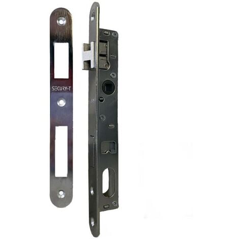 Serrure de portail à larder à cylindre oblongue axe à 15 mm + gâche