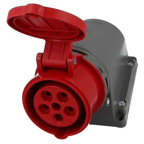 Socle mural femelle CEE triphasé, 5 x 16A