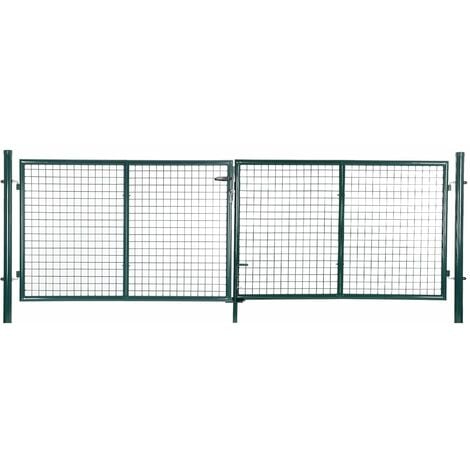 SONGMICS Portillon de Jardin, Portail de Clôture, Porte de Jardin, avec Serrure et 3 Clés, 310 x 100 cm (L x H), Vert GGD300G