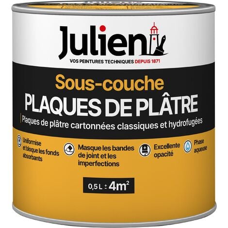 Sous-Couche Pour Plaques De Plâtre Cartonnées - aspect Mat Blanc 0,5L - Julien