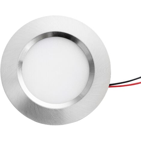 Spot LED Encastrable Aluminium Brossé 55mm Compact 3W DC12V Équivalent 25W - Blanc Chaud 3000K