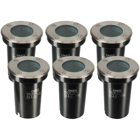 Spots encastrables X6 - Extérieur - Couvercle inox - Pour Ampoule LED GU10 - Etanche IP67 - Spot terrasse - Éclairage jardin
