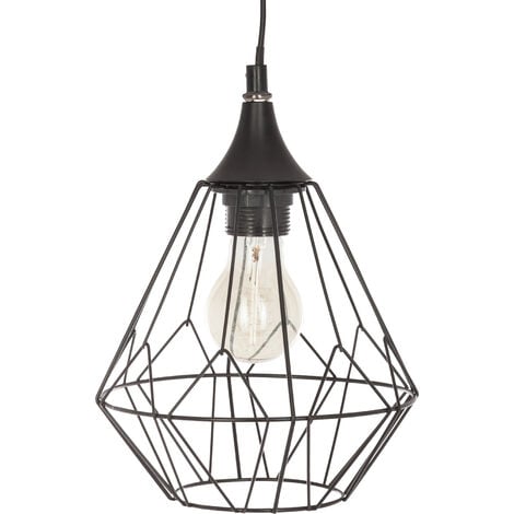 Suspension en métal filaire Flave Noir Diam.19xH 27 cm