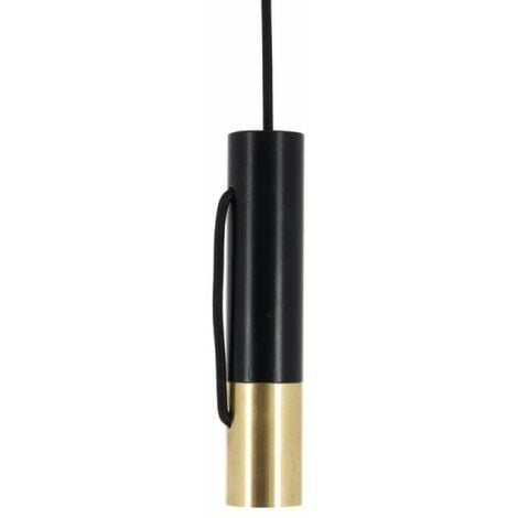 Suspension Tempo en métal noir et laiton, culot E27