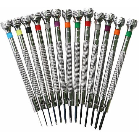 Tournevis Precision, différentes Tailles Montre Outil de Montre pour Les Horlogers, Réparation de Montres Fendue Driver Tournevis horloger réparation Outils,Irisfr(13pcs)