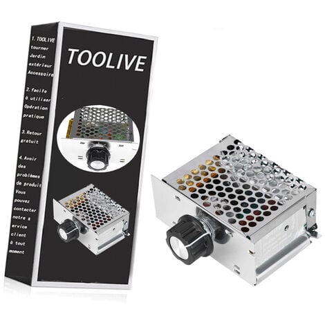 Variateur pour Moteur 220V, Régulateur de Tension AC 4000W, Régulateur de Vitesse pour Moteur électrique Variateur, Plage de Tension Réglable de 10v à 220v