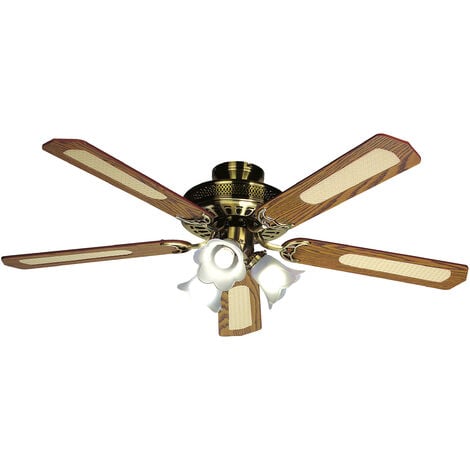 Ventilateur de plafond BALEARES Bois 60W Ø132cm
