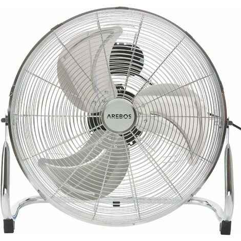 Ventilateur de table AREBOS Ventilateur de sol 120W 3 niveaux de vitesse D45cm Argent
