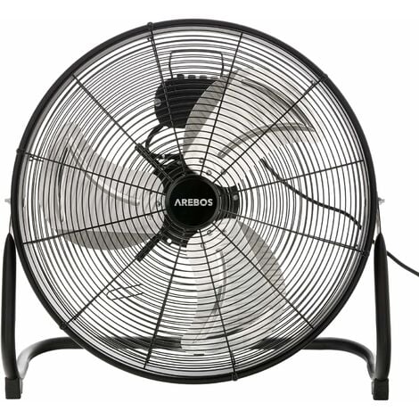 Ventilateur sur pied AREBOS 120W 3 vitesses D50cm Noir