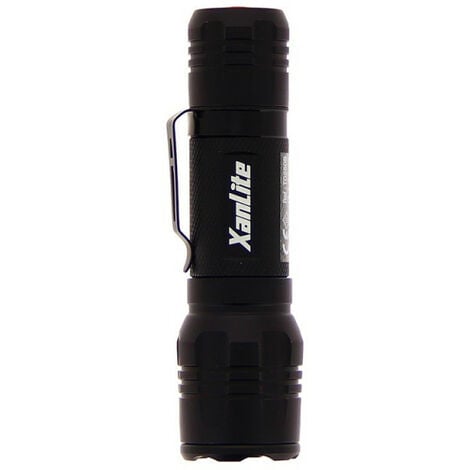 Xanlite - Lampe Torche LED Métallique, x3 Modes d'Eclairage, 300 Lumens, Piles Incluses - TO250S